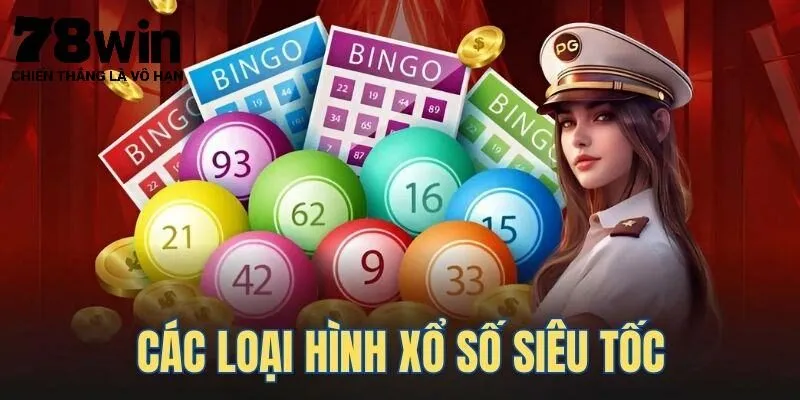 Có những loại hình xổ số siêu tốc nào tại 78Win?